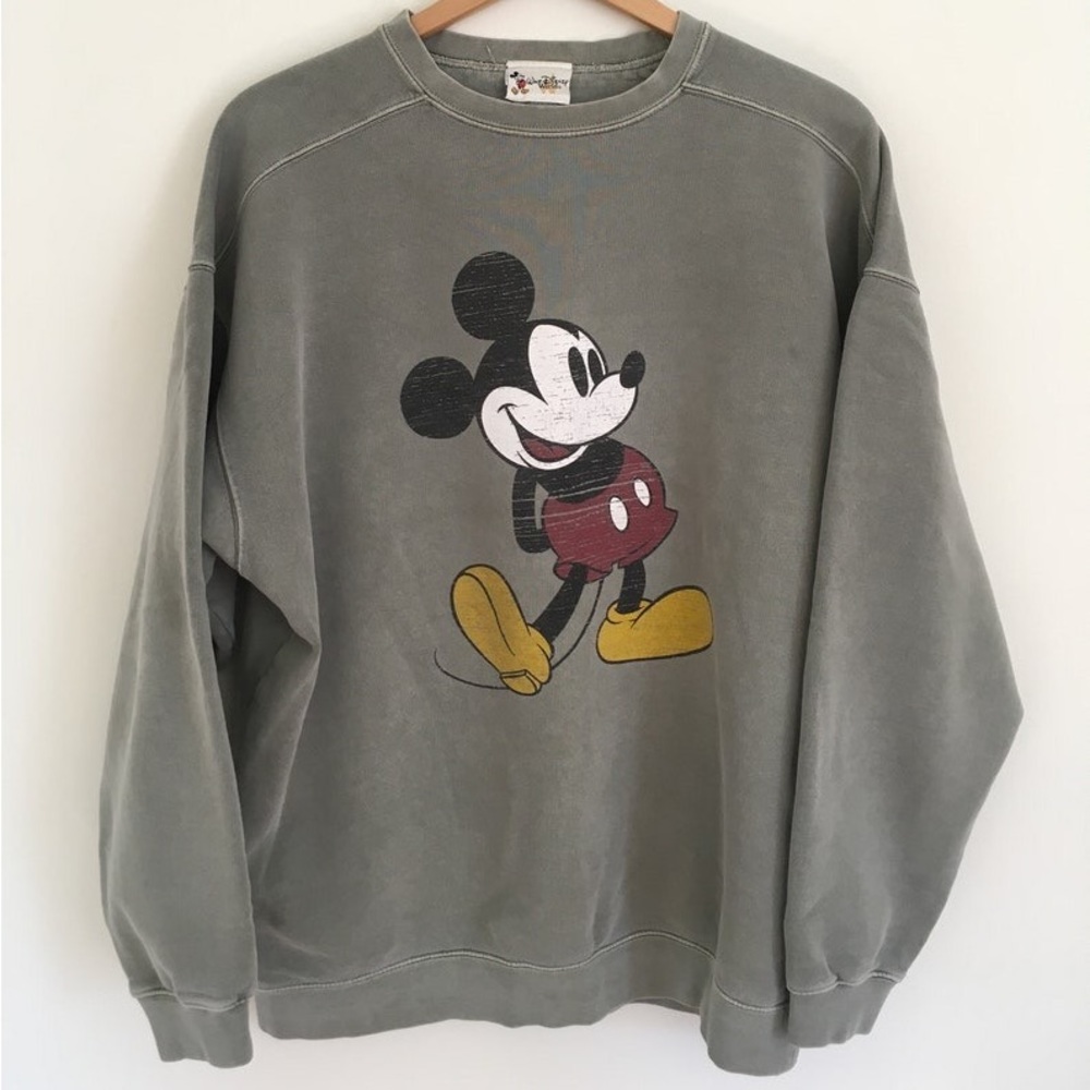 Vintage 90s Walt Disney World Sweatshirt Retro Distressed Mickey Mouse Design